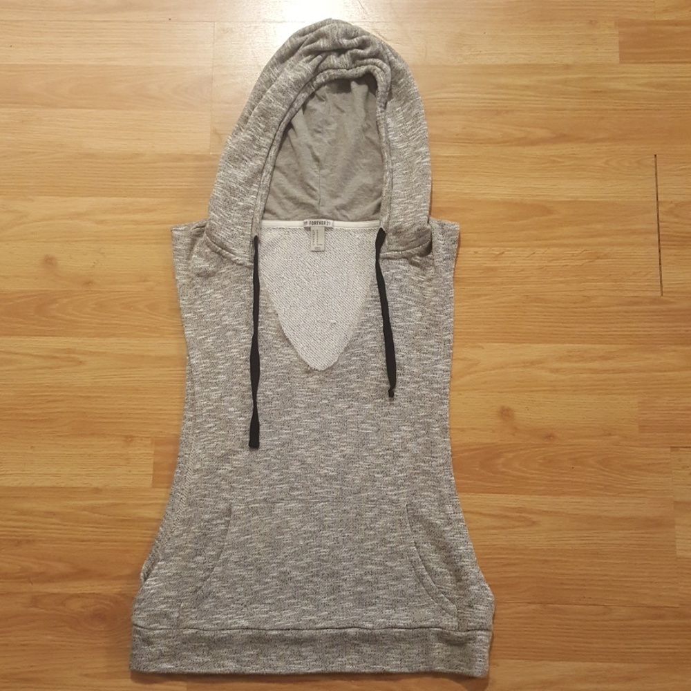 Forever 21 sleeveless, hooded pull over